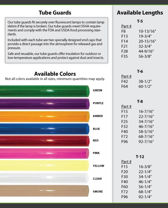 Other Tube guards colors and sizes