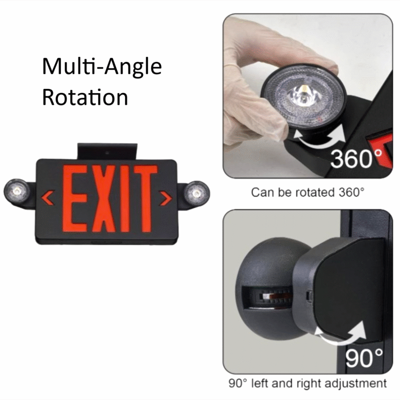 Emergency exit sign with lights Photoroom Photoroom