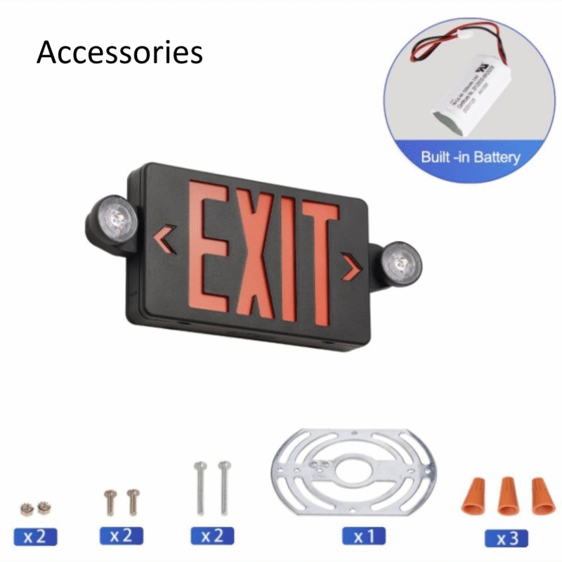 Emergency lighting exit sign combo unit